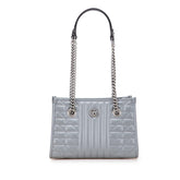 グッチ GGマーモント チェーンショルダーバッグ トートバッグ 681483 グレー系 レザー レディース GUCCI 【中古】